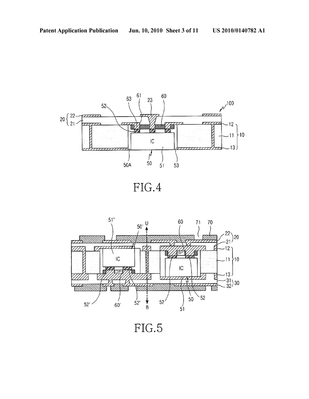 PRINTED CIRCUIT BOARD HAVING BUILT-IN INTEGRATED CIRCUIT PACKAGE AND FABRICATION METHOD THEREFOR - diagram, schematic, and image 04