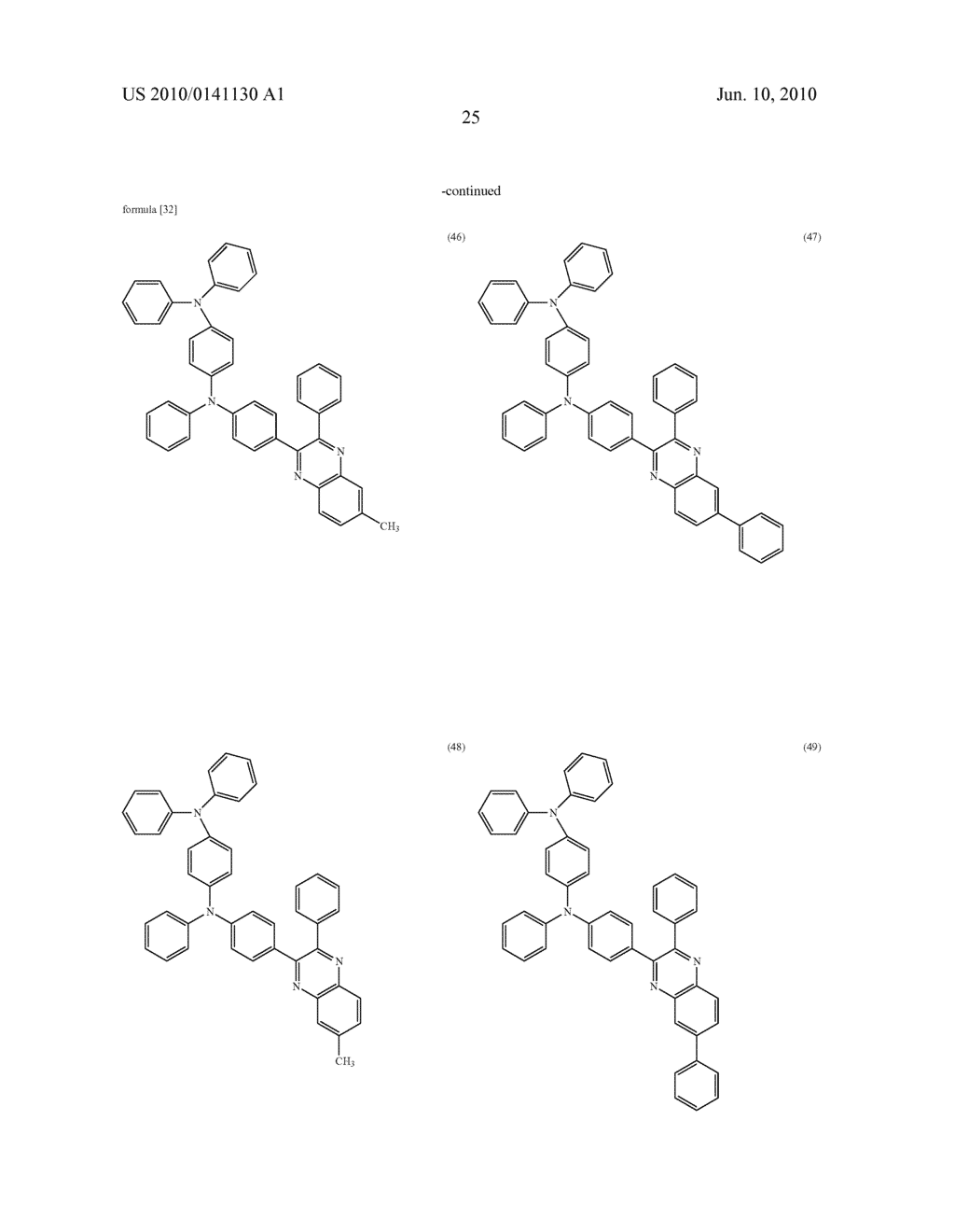 QUINOXALINE DERIVATIVE, AND LIGHT-EMITTING ELEMENT, LIGHT-EMITTING DEVICE, ELECTRONIC DEVICE USING THE QUINOXALINE DERIVATIVE - diagram, schematic, and image 102