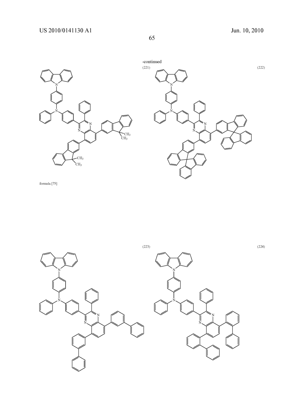 QUINOXALINE DERIVATIVE, AND LIGHT-EMITTING ELEMENT, LIGHT-EMITTING DEVICE, ELECTRONIC DEVICE USING THE QUINOXALINE DERIVATIVE - diagram, schematic, and image 142