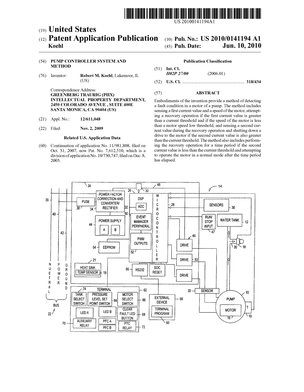 Pump Controller System and Method - diagram, schematic, and image 01