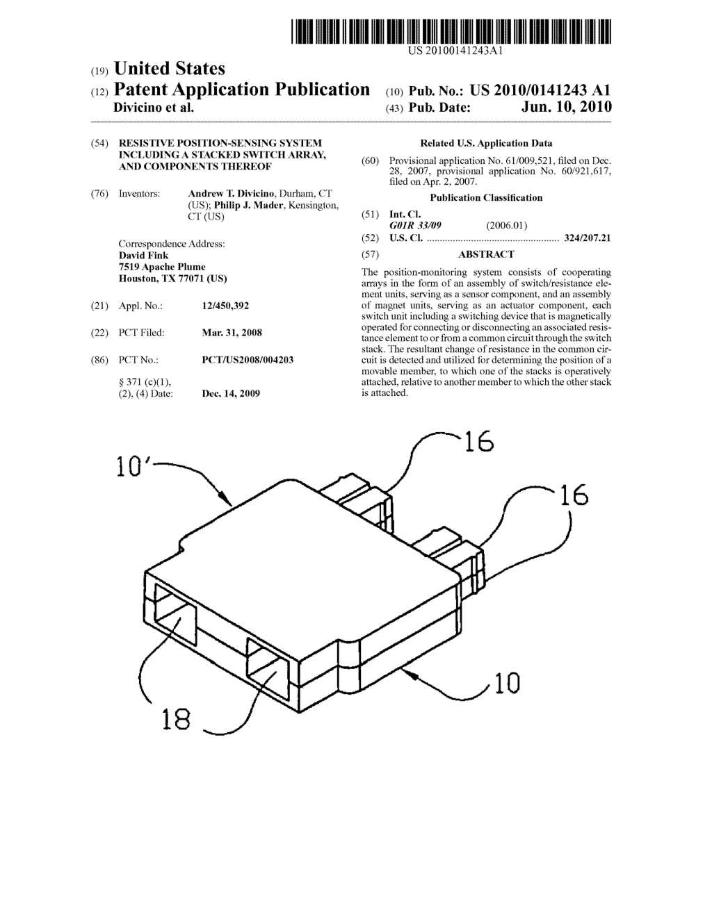 RESISTIVE POSITION-SENSING SYSTEM INCLUDING A STACKED SWITCH ARRAY, AND COMPONENTS THEREOF - diagram, schematic, and image 01