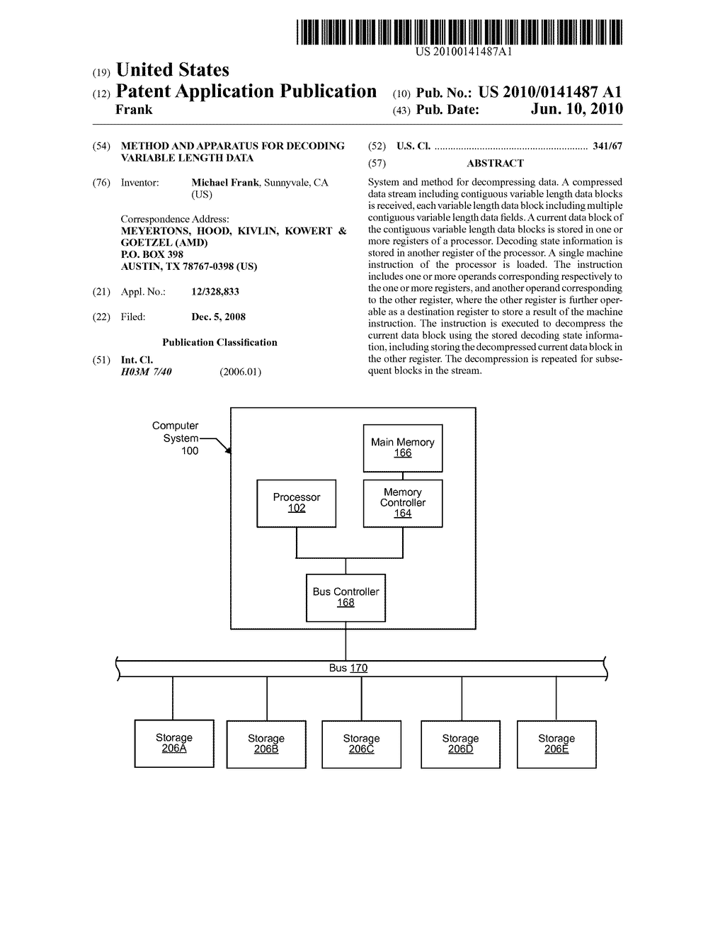 METHOD AND APPARATUS FOR DECODING VARIABLE LENGTH DATA - diagram, schematic, and image 01