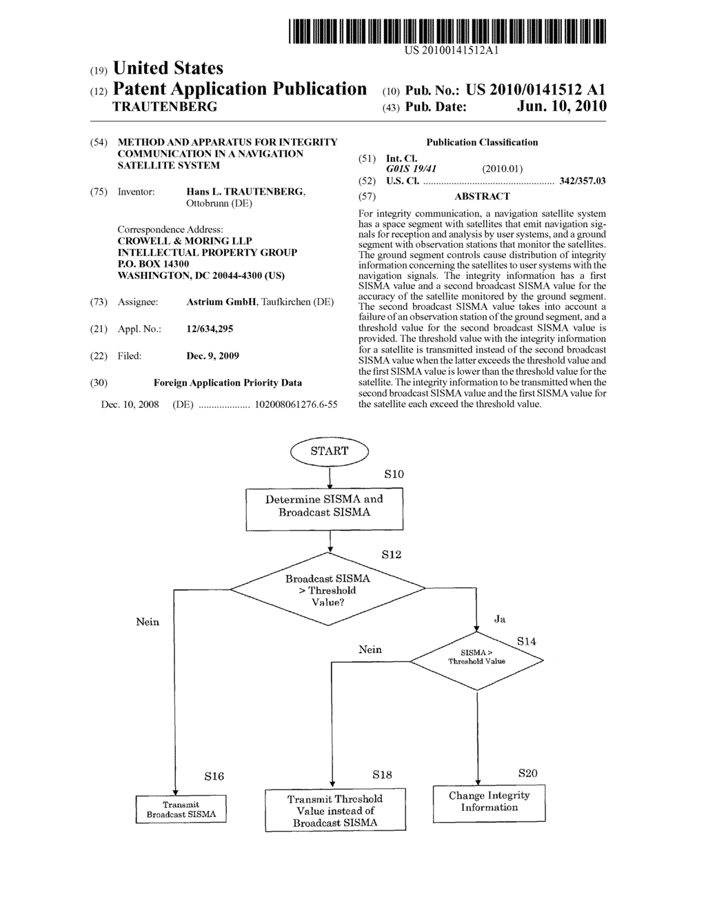 Method and Apparatus for Integrity Communication in a Navigation Satellite System - diagram, schematic, and image 01