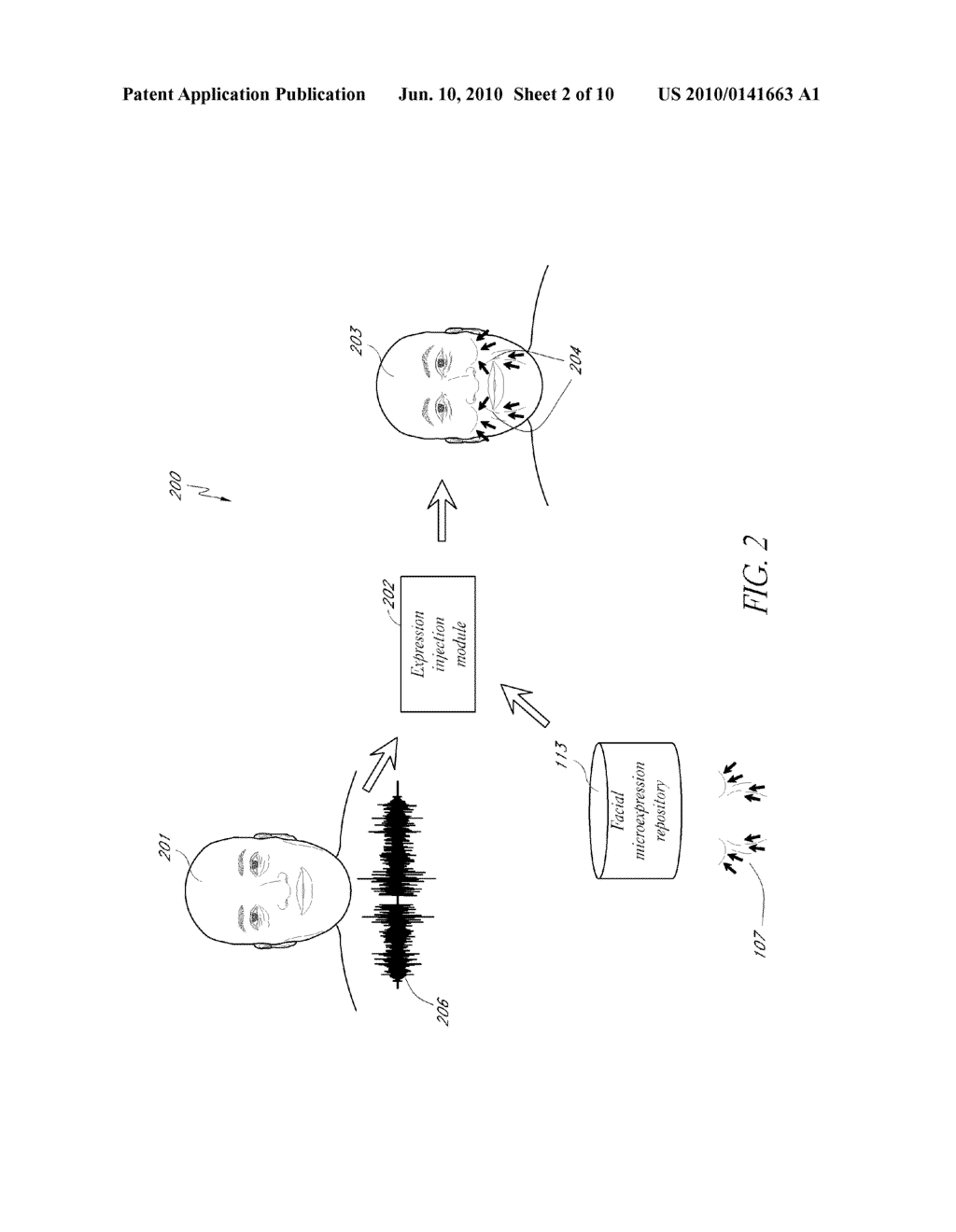 SYSTEM AND METHODS FOR DYNAMICALLY INJECTING EXPRESSION INFORMATION INTO AN ANIMATED FACIAL MESH - diagram, schematic, and image 03