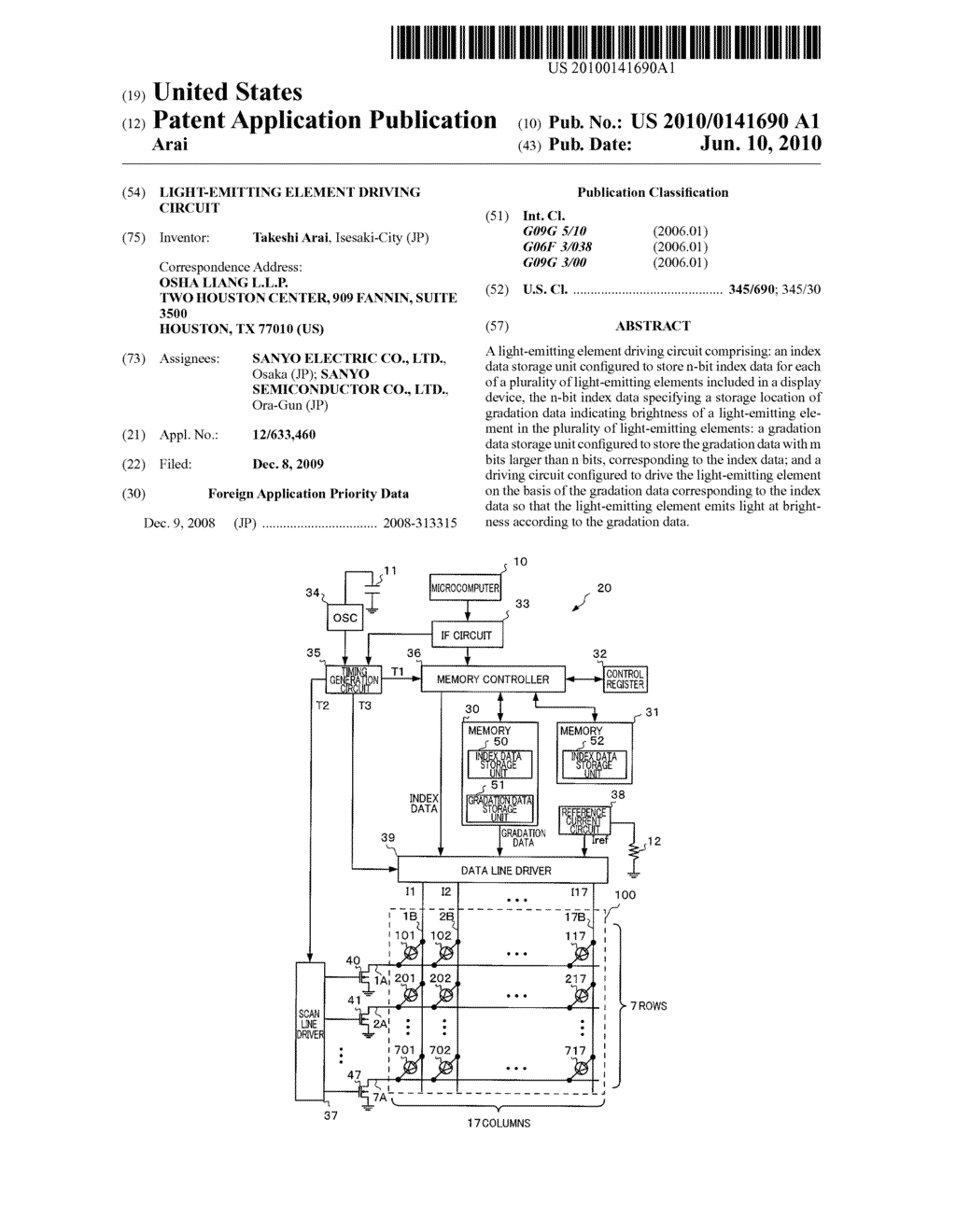 LIGHT-EMITTING ELEMENT DRIVING CIRCUIT - diagram, schematic, and image 01