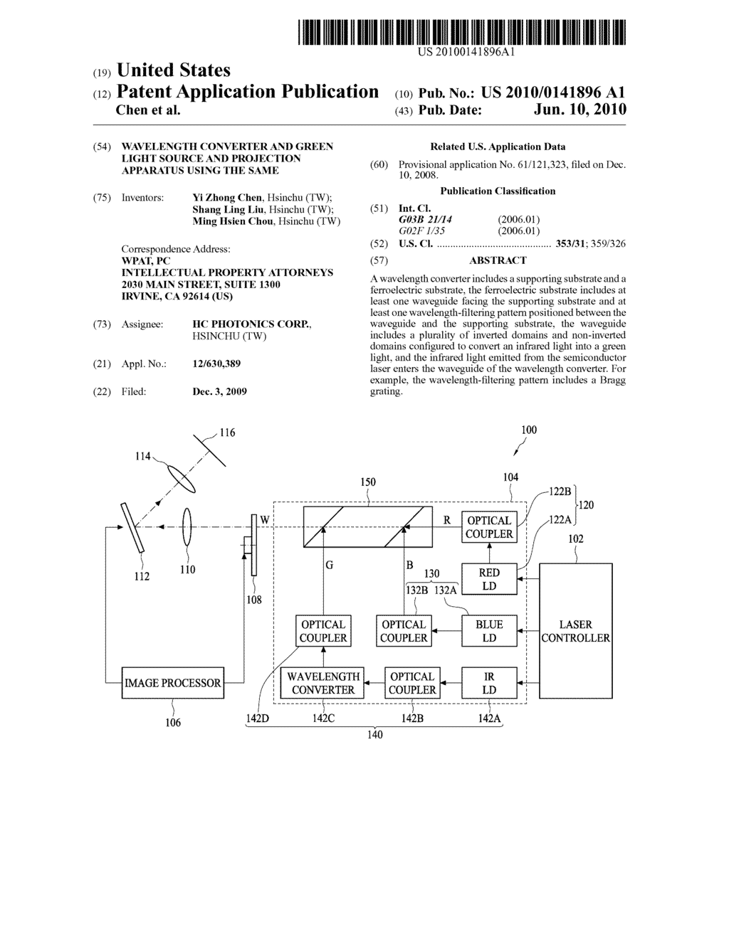 WAVELENGTH CONVERTER AND GREEN LIGHT SOURCE AND PROJECTION APPARATUS USING THE SAME - diagram, schematic, and image 01