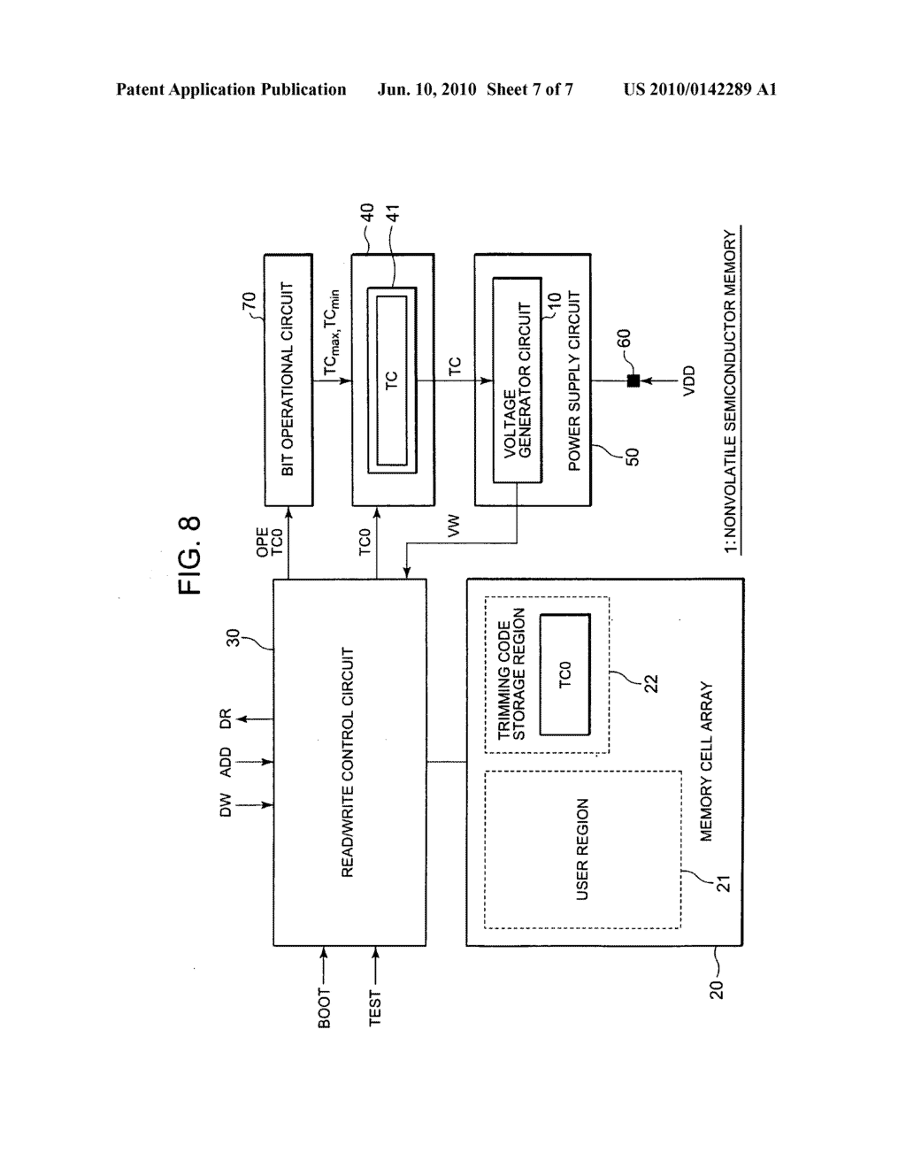 Nonvolatile semiconductor memory and method for testing the same - diagram, schematic, and image 08