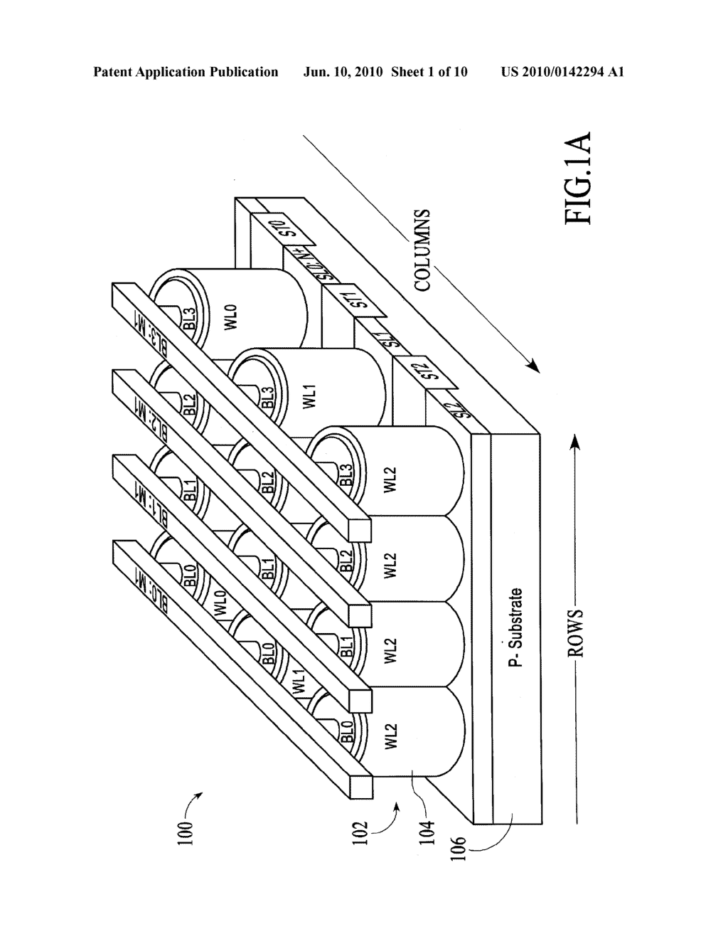 Vertical Transistor Memory Cell and Array - diagram, schematic, and image 02