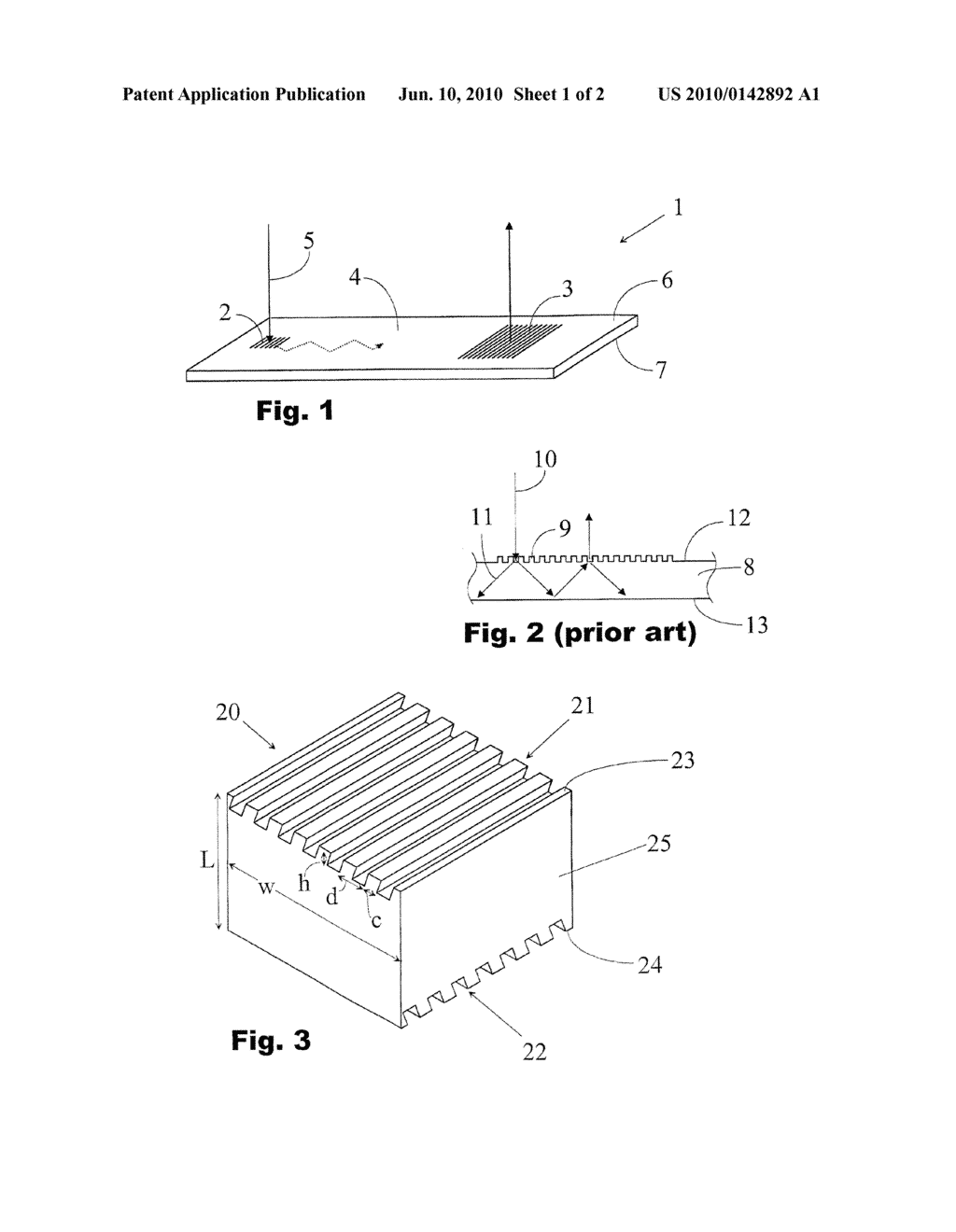 ARRANGEMENT AND A METHOD FOR COUPLING LIGHT INTO A PLATE-LIKE LIGHT GUIDE - diagram, schematic, and image 02