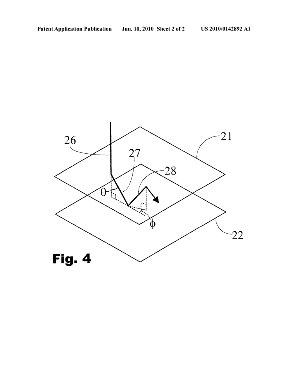 ARRANGEMENT AND A METHOD FOR COUPLING LIGHT INTO A PLATE-LIKE LIGHT GUIDE - diagram, schematic, and image 03