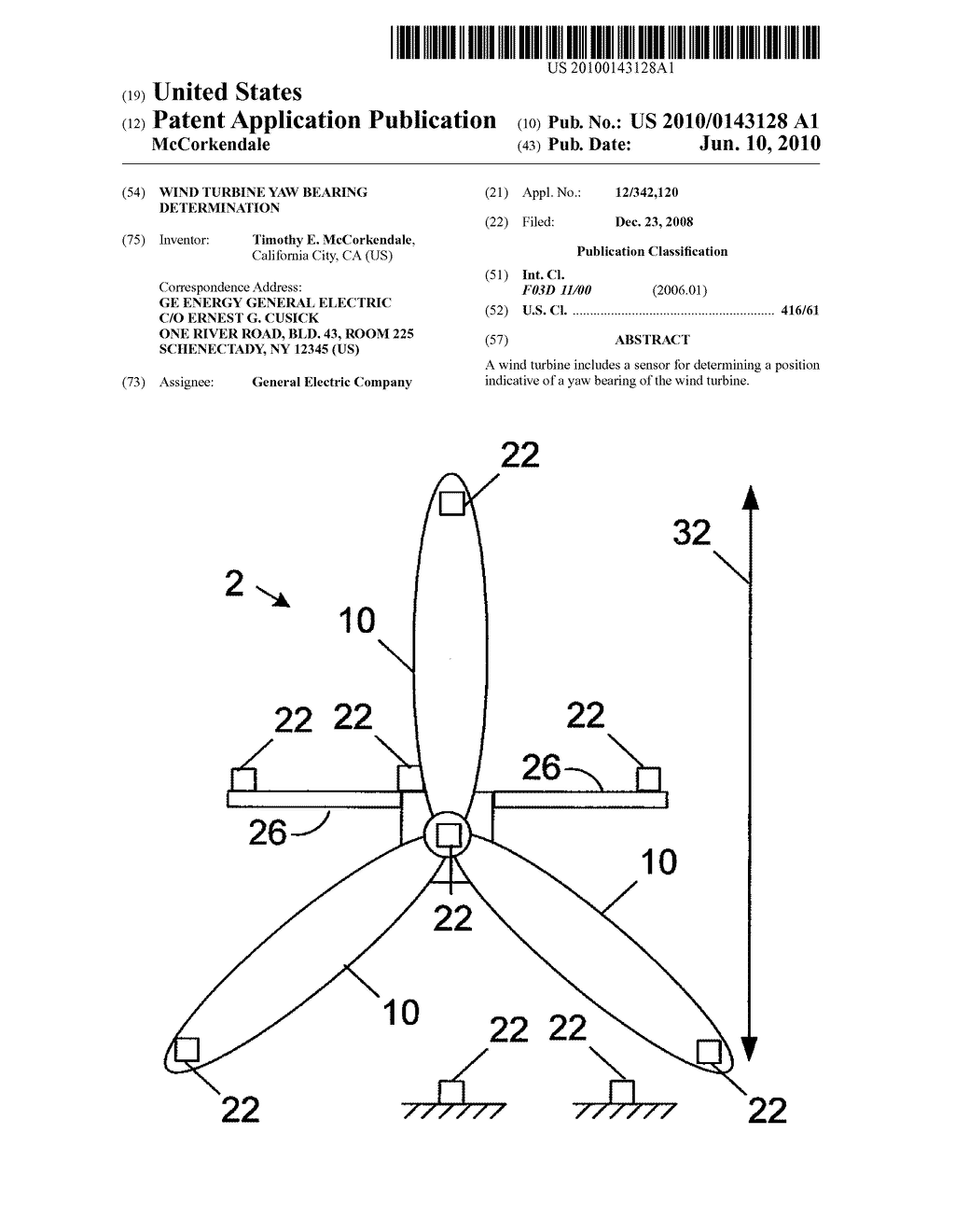 WIND TURBINE YAW BEARING DETERMINATION - diagram, schematic, and image 01