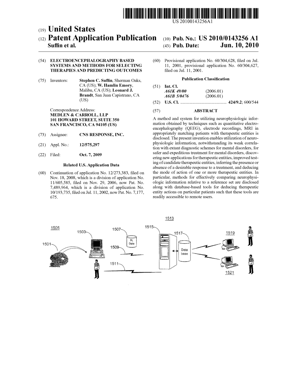 ELECTROENCEPHALOGRAPHY BASED SYSTEMS AND METHODS FOR SELECTING THERAPIES AND PREDICTING OUTCOMES - diagram, schematic, and image 01