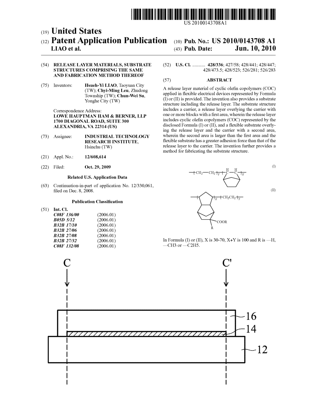 RELEASE LAYER MATERIALS, SUBSTRATE STRUCTURES COMPRISING THE SAME AND FABRICATION METHOD THEREOF - diagram, schematic, and image 01