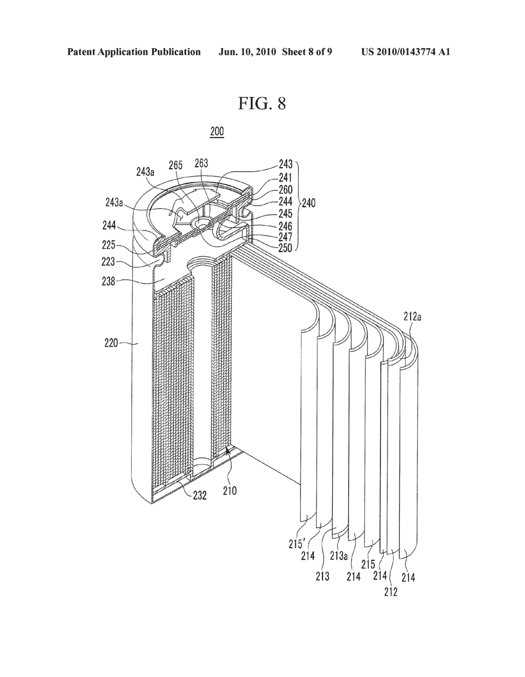 RECHARGEABLE BATTERY AND ELECTRODE ASSEMBLY - diagram, schematic, and image 09