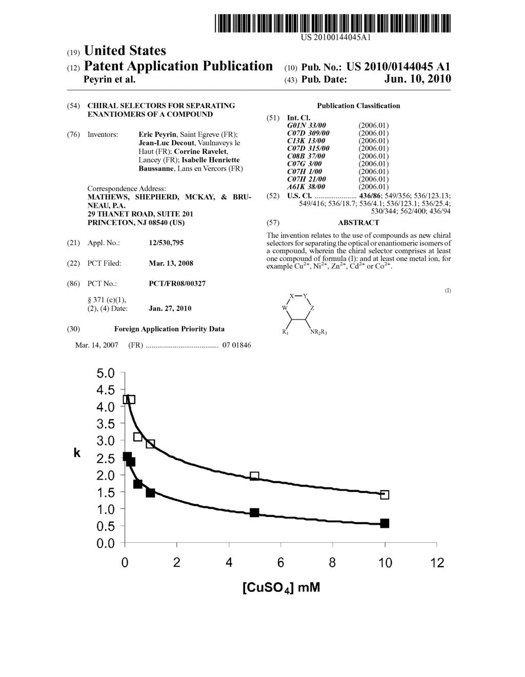 CHIRAL SELECTORS FOR SEPARATING ENANTIOMERS OF A COMPOUND - diagram, schematic, and image 01