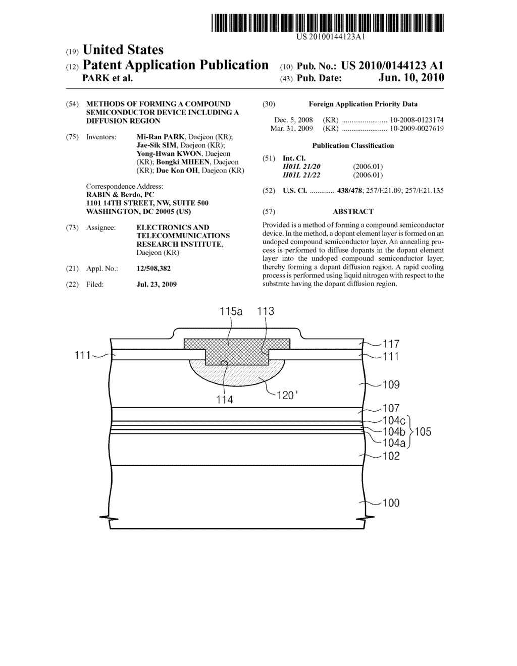 METHODS OF FORMING A COMPOUND SEMICONDUCTOR DEVICE INCLUDING A DIFFUSION REGION - diagram, schematic, and image 01