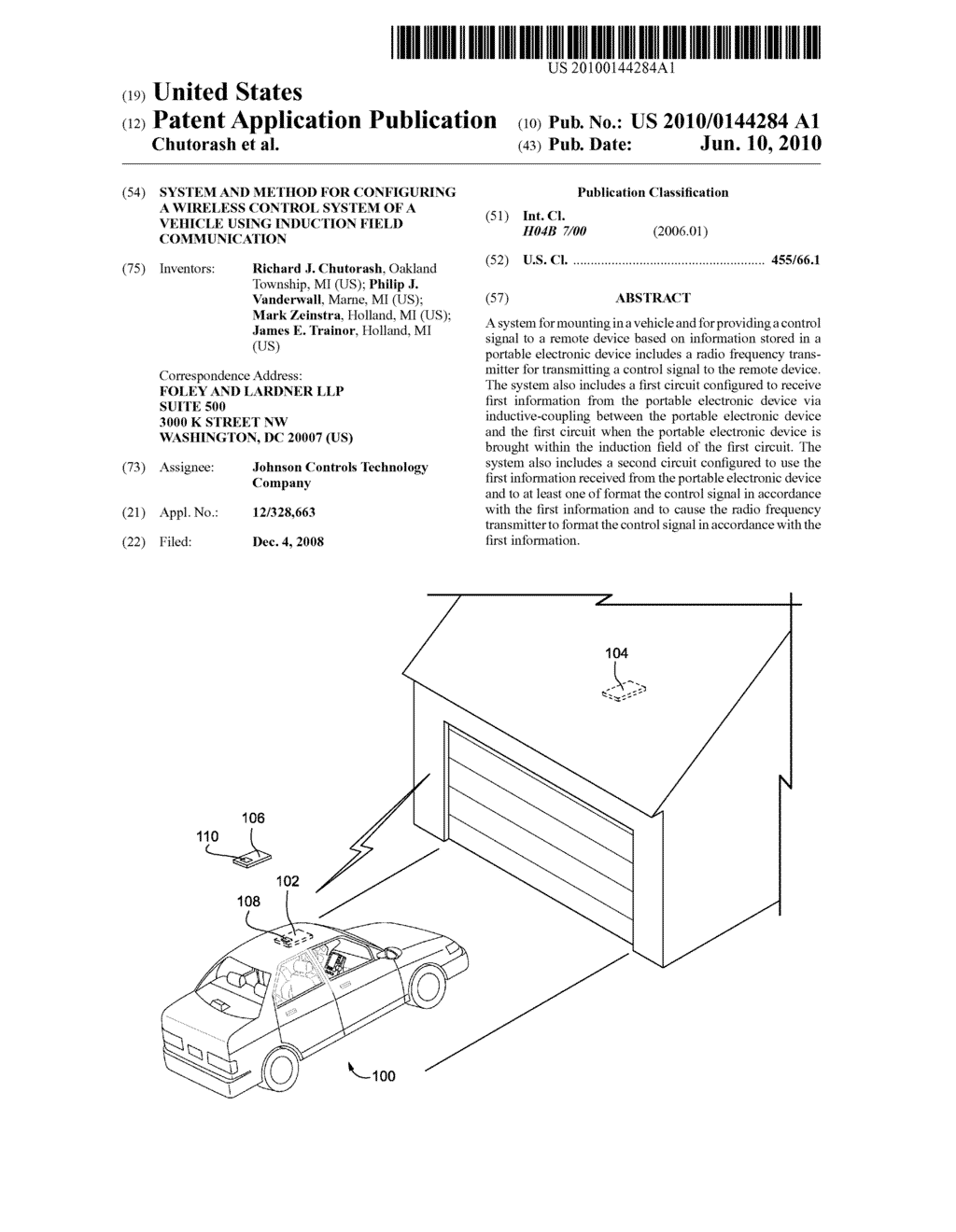 SYSTEM AND METHOD FOR CONFIGURING A WIRELESS CONTROL SYSTEM OF A VEHICLE USING INDUCTION FIELD COMMUNICATION - diagram, schematic, and image 01