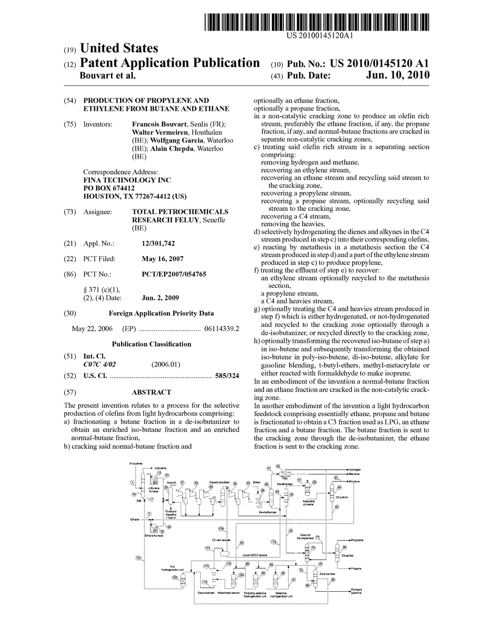 Production of Propylene and Ethylene from Butane and Ethane - diagram, schematic, and image 01