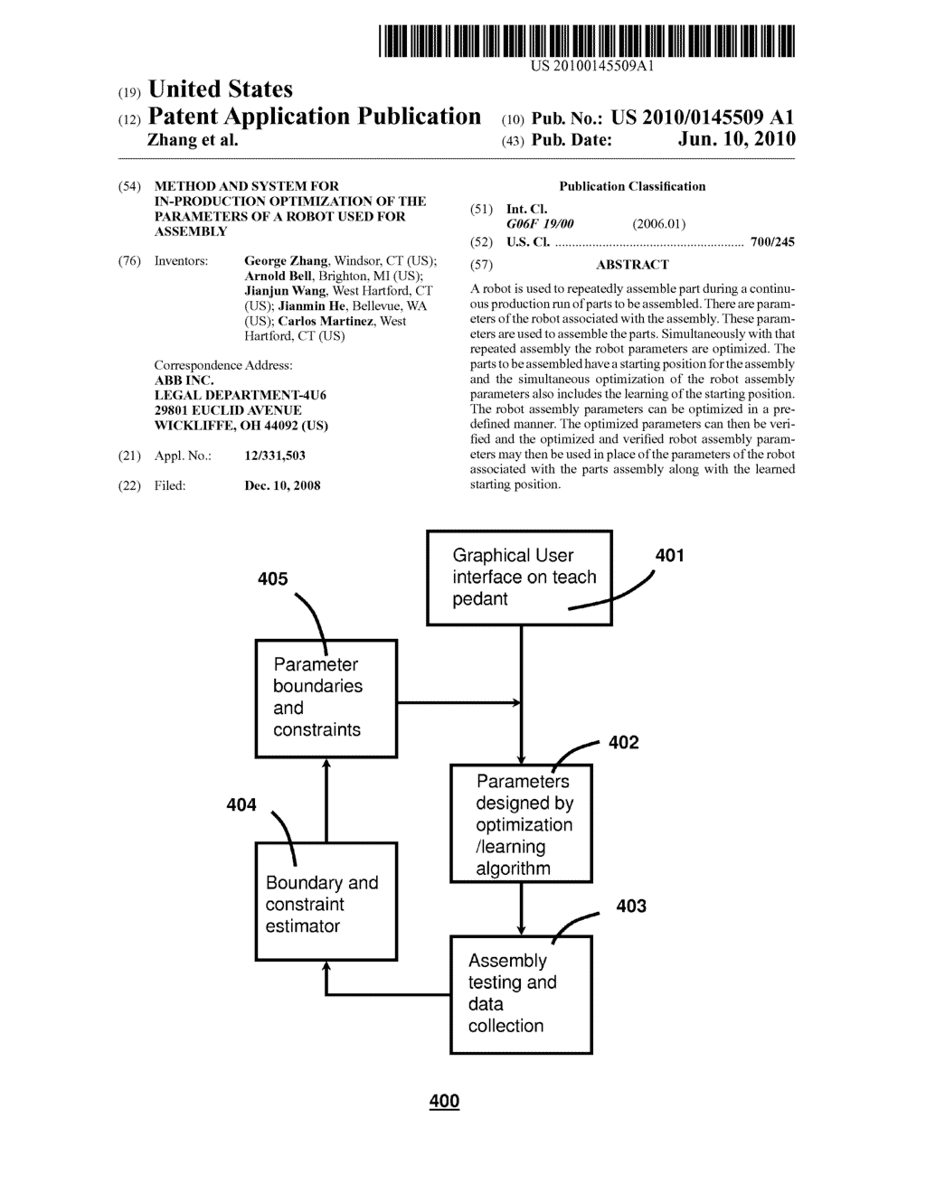Method And System For In-Production Optimization of The Parameters Of A Robot Used for Assembly - diagram, schematic, and image 01