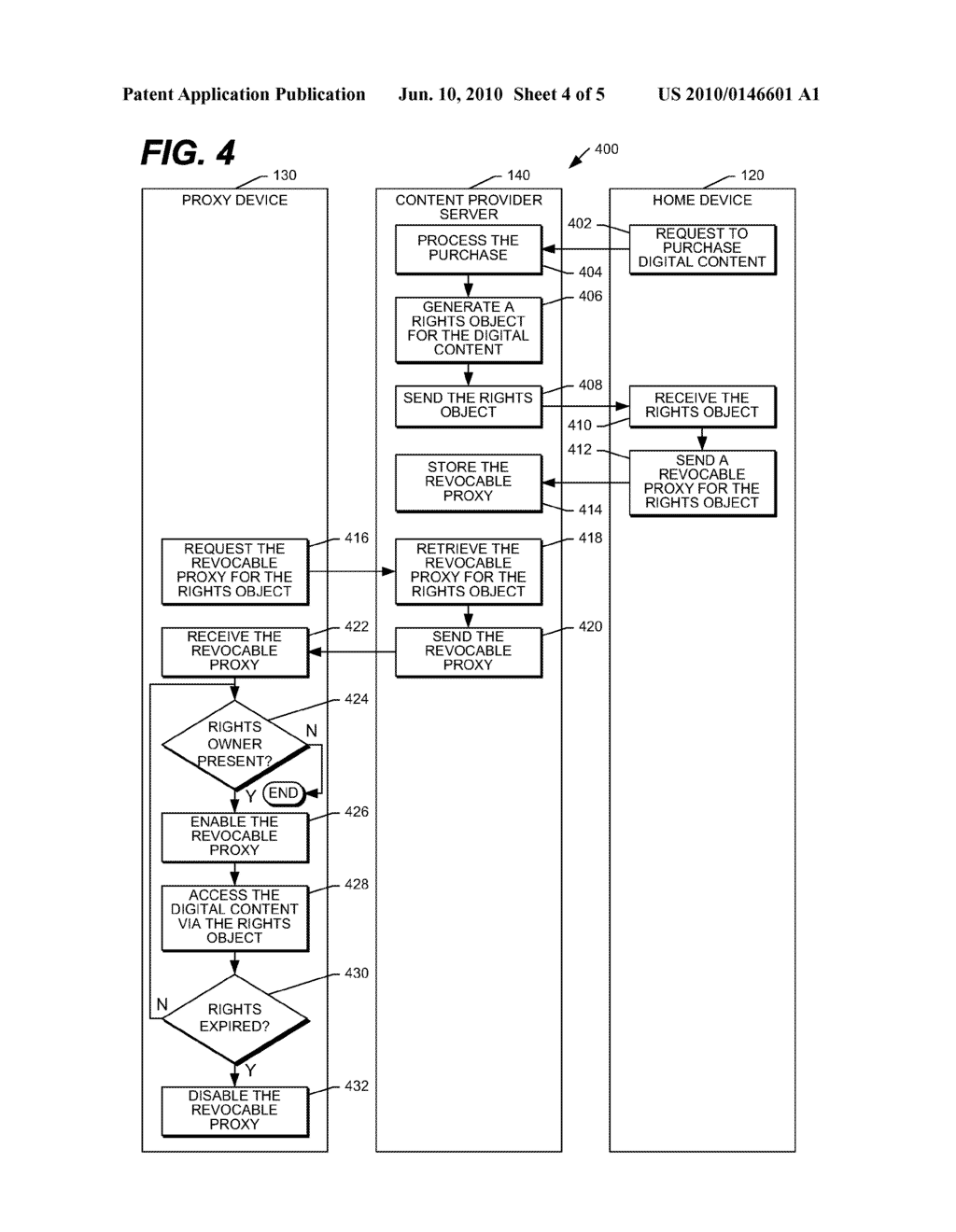 Method for Exercising Digital Rights via a Proxy - diagram, schematic, and image 05