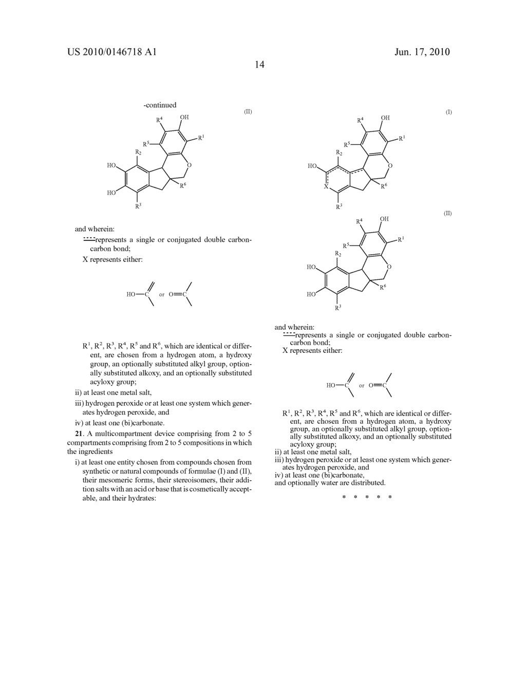 COMPOSITION COMPRISING A DERIVATIVE OF HERMATOXYLIN, OF HEMATEIN, OF BRAZILIN OR OF BRAZILEIN, METAL SALT, HYDROGEN PEROXIDE, AND (BI)CARBONATE AND HAIR DYEING METHOD THEREWITH - diagram, schematic, and image 15