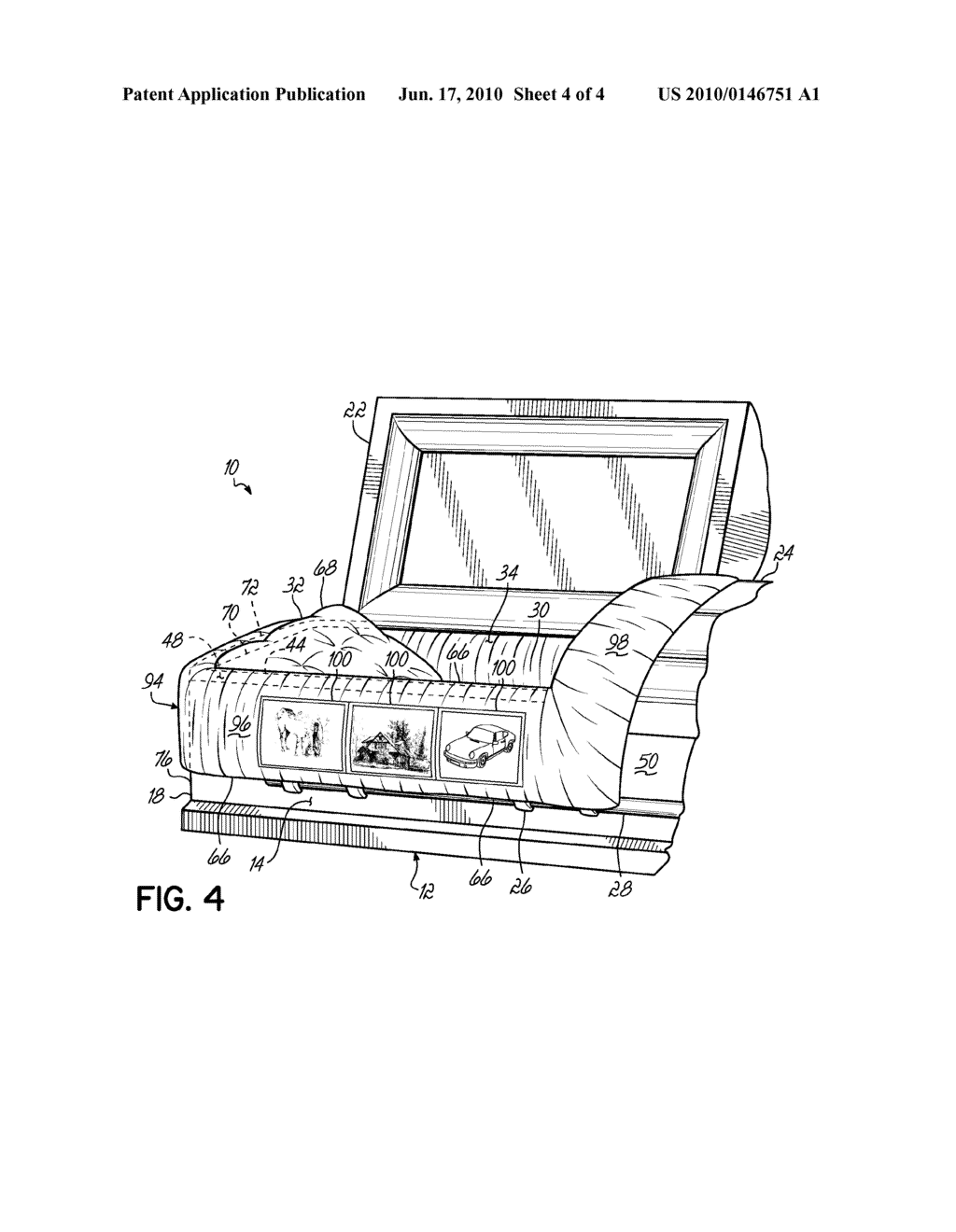 CASKET HAVING MEMORABILIA COMPARTMENT - diagram, schematic, and image 05