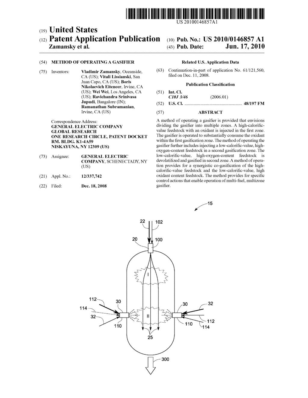 METHOD OF OPERATING A GASIFIER - diagram, schematic, and image 01