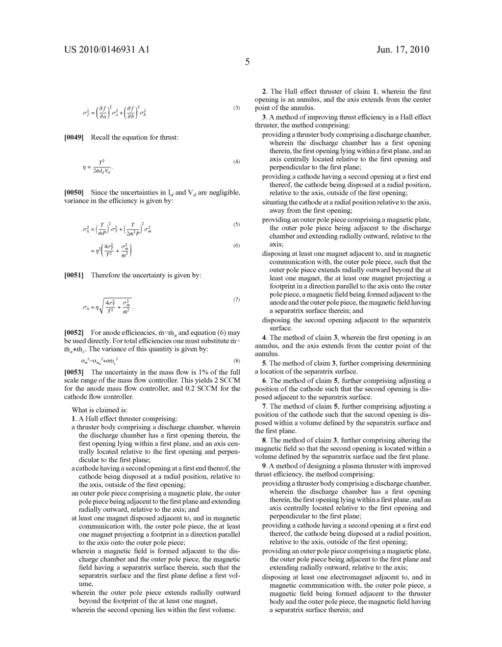 METHOD AND APPARATUS FOR IMPROVING EFFICIENCY OF A HALL EFFECT THRUSTER - diagram, schematic, and image 12