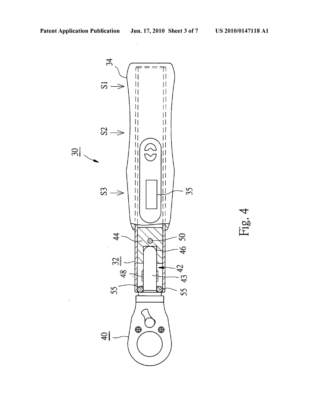 Double-fulcrum torque wrench - diagram, schematic, and image 04