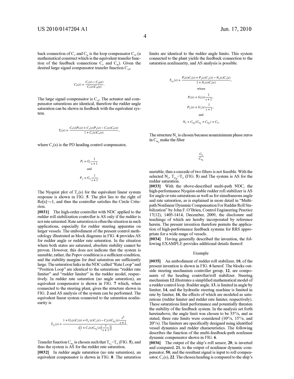 RUDDER ROLL STABILIZATION BY NONLINEAR DYNAMIC COMPENSATION - diagram, schematic, and image 12