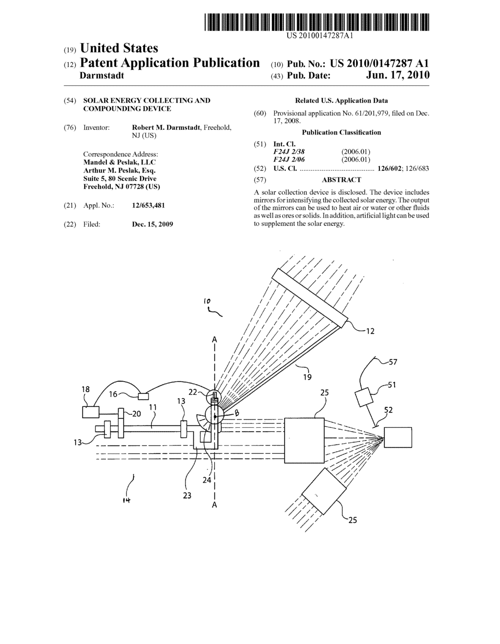 Solar energy collecting and compounding device - diagram, schematic, and image 01