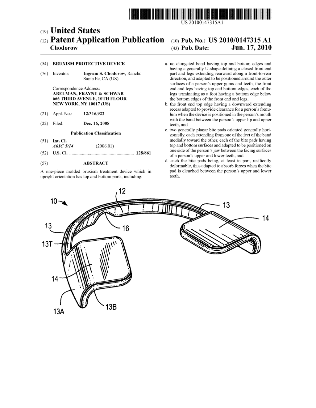 Bruxism protective device - diagram, schematic, and image 01