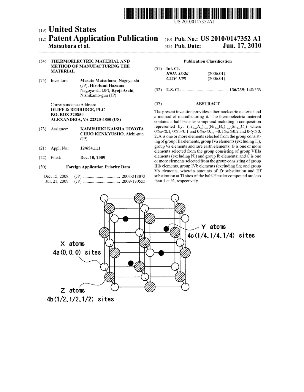 Thermoelectric material and method of manufacturing the material - diagram, schematic, and image 01