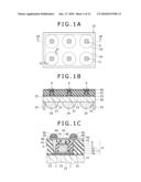 METHOD OF TRANSFERRING ELEMENTS, ELEMENT DISPOSITION SUBSTRATE, DEVICE AND METHOD OF MANUFACTURING THE SAME diagram and image