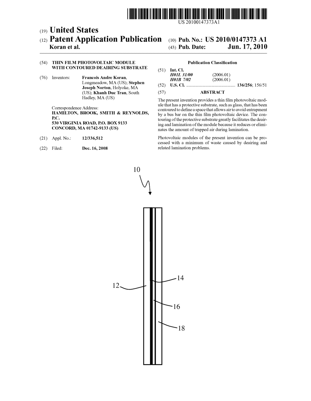 Thin Film Photovoltaic Module With Contoured Deairing Substrate - diagram, schematic, and image 01