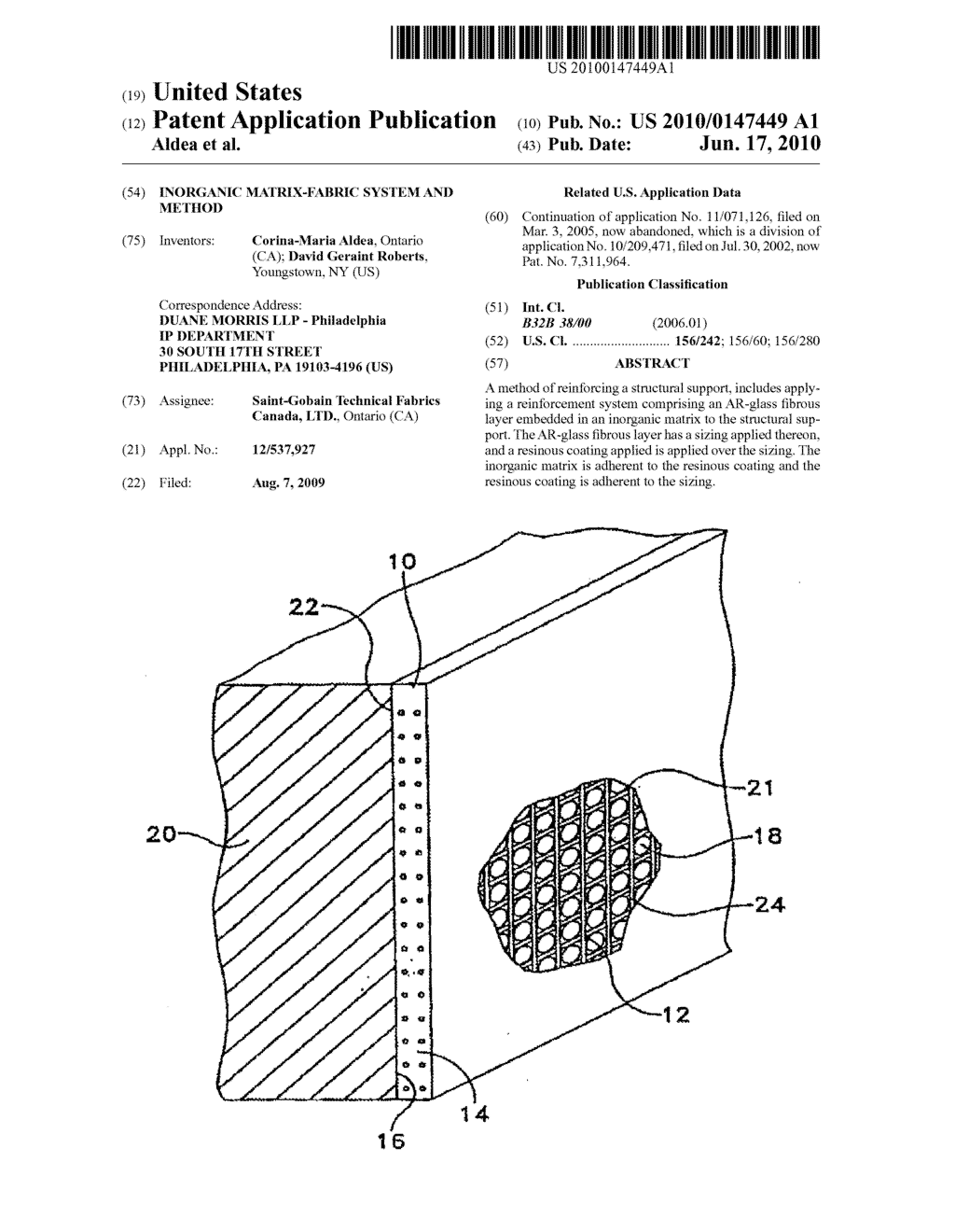 INORGANIC MATRIX-FABRIC SYSTEM AND METHOD - diagram, schematic, and image 01