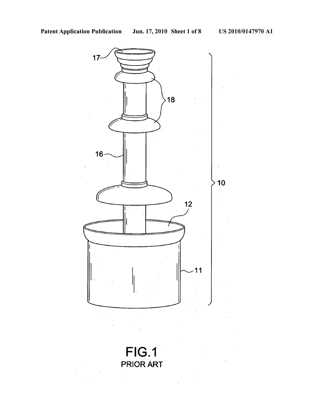 Leakproof arrangement of a chocolate fountain - diagram, schematic, and image 02