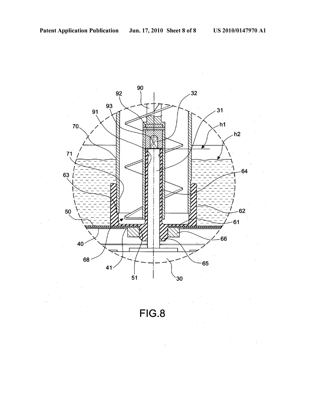 Leakproof arrangement of a chocolate fountain - diagram, schematic, and image 09