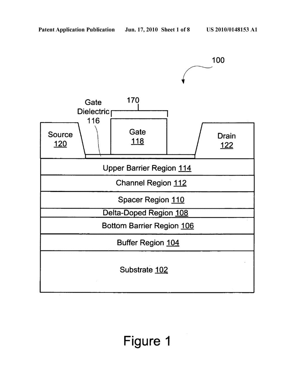 Group III-V devices with delta-doped layer under channel region - diagram, schematic, and image 02