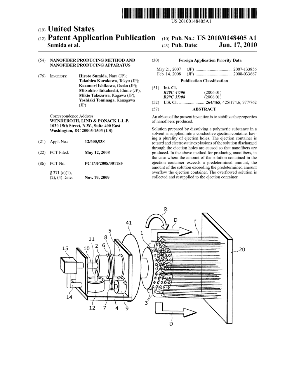 NANOFIBER PRODUCING METHOD AND NANOFIBER PRODUCING APPARATUS - diagram, schematic, and image 01