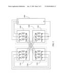 Asynchronous AC induction electrical machines in cross-interlockingly series connection diagram and image