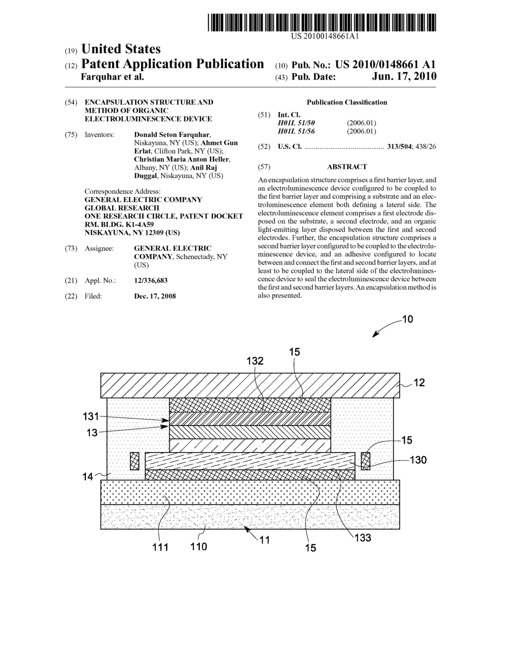 ENCAPSULATION STRUCTURE AND METHOD OF ORGANIC ELECTROLUMINESCENCE DEVICE - diagram, schematic, and image 01