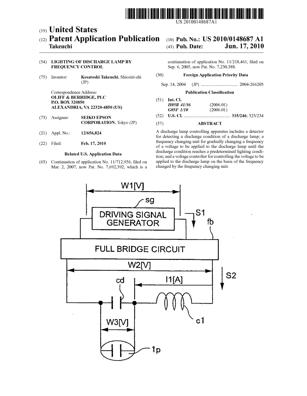 Lighting of discharge lamp by frequency control - diagram, schematic, and image 01