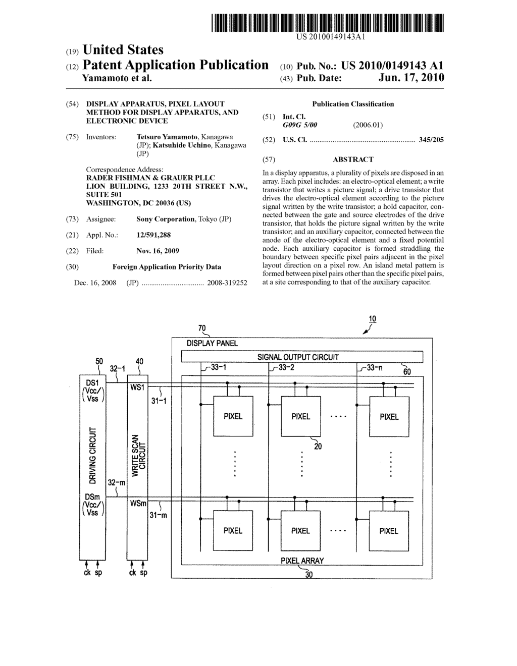 Display apparatus, pixel layout method for display apparatus, and electronic device - diagram, schematic, and image 01