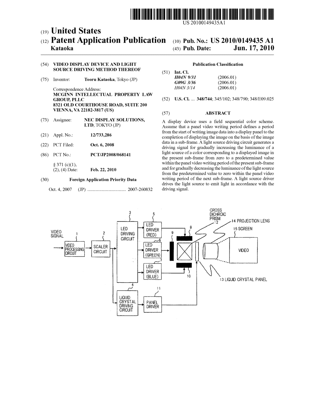 VIDEO DISPLAY DEVICE AND LIGHT SOURCE DRIVING METHOD THEREOF - diagram, schematic, and image 01