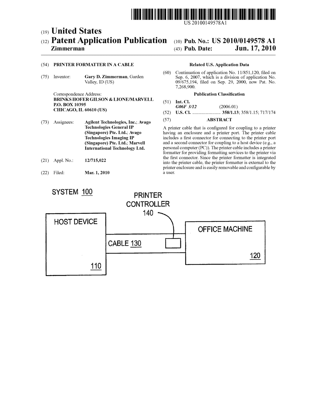 PRINTER FORMATTER IN A CABLE - diagram, schematic, and image 01