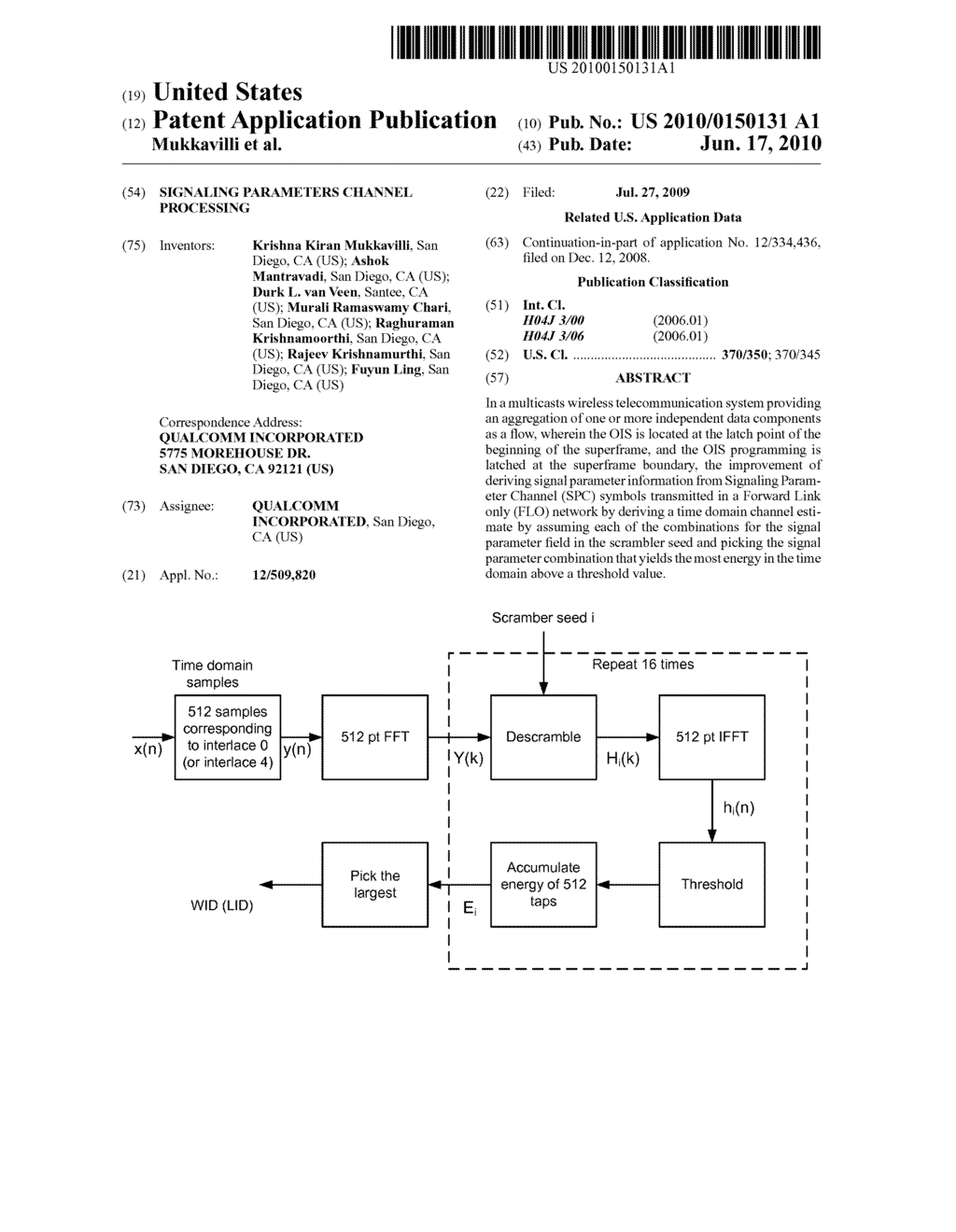 SIGNALING PARAMETERS CHANNEL PROCESSING - diagram, schematic, and image 01