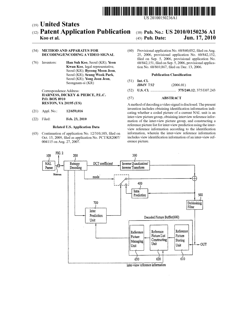 Method and apparatus for decoding/encoding a video signal - diagram, schematic, and image 01