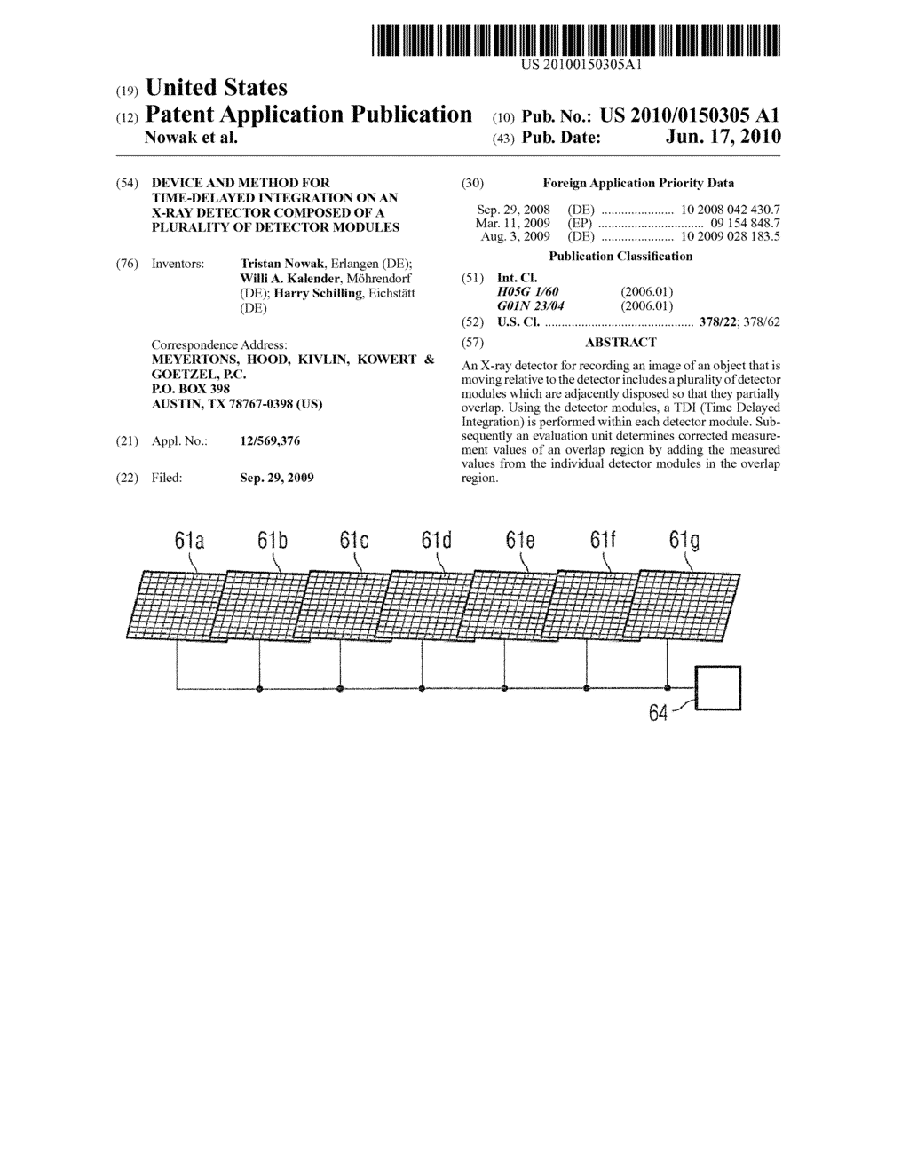 DEVICE AND METHOD FOR TIME-DELAYED INTEGRATION ON AN X-RAY DETECTOR COMPOSED OF A PLURALITY OF DETECTOR MODULES - diagram, schematic, and image 01