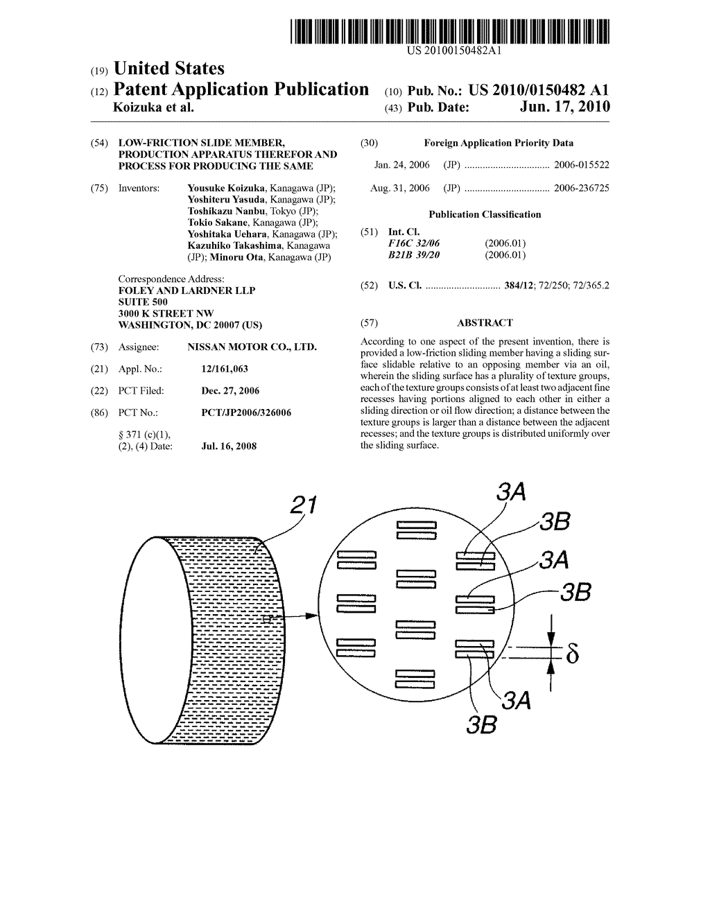 LOW-FRICTION SLIDE MEMBER, PRODUCTION APPARATUS THEREFOR AND PROCESS FOR PRODUCING THE SAME - diagram, schematic, and image 01